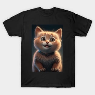 cute cat smiling - brown T-Shirt